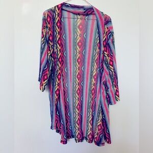 Crazy Train multi color western kimono.